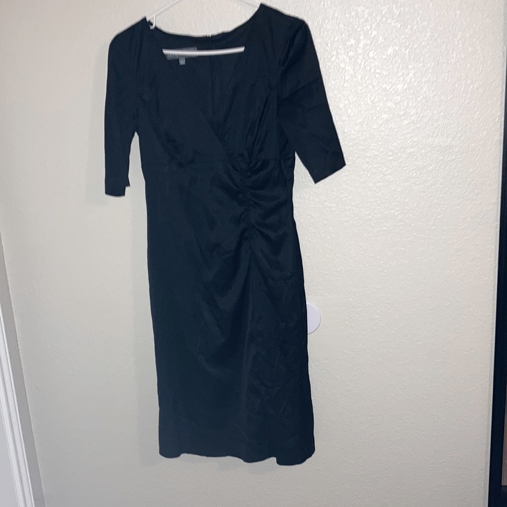 Black satin shiny dress